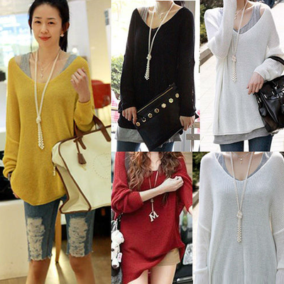 Loose batwing oversized sweater - Thumbnail 5