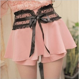 Dot Lace High Waist Shorts Skirt