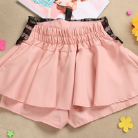 Dot Lace High Waist Shorts Skirt - Thumbnail 1