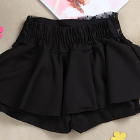 Dot Lace High Waist Shorts Skirt - Thumbnail 2