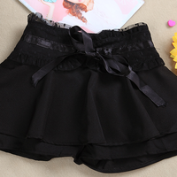 Dot Lace High Waist Shorts Skirt - Thumbnail 3