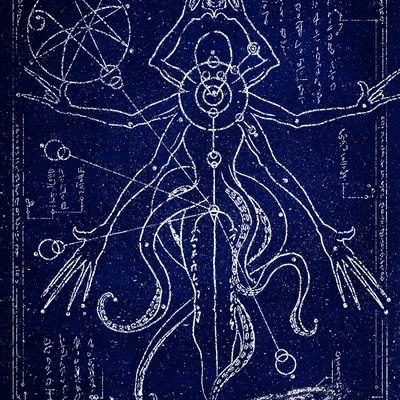 Alien constellation 7-celestial blue