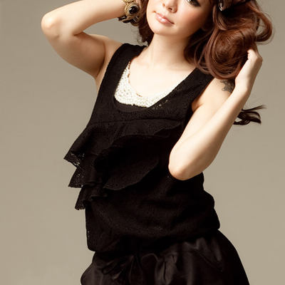 Black ruffle jumpsuit