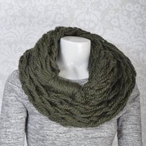 Arm Knit Scarf - Olive Green