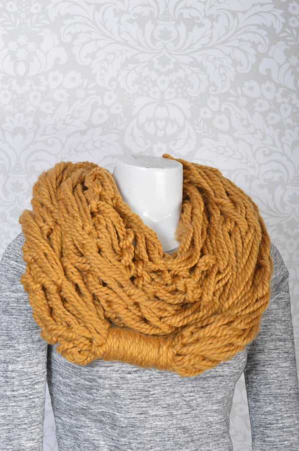 Arm Knit Scarf - Mustard Yellow