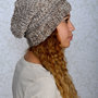 Chunky Slouch Hat - Beige/Grey-1