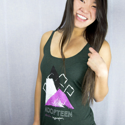 Three mountains racerback tank - emerald