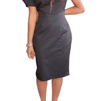 Exaggerated One Shoulder Pencil Dress - Thumbnail 1