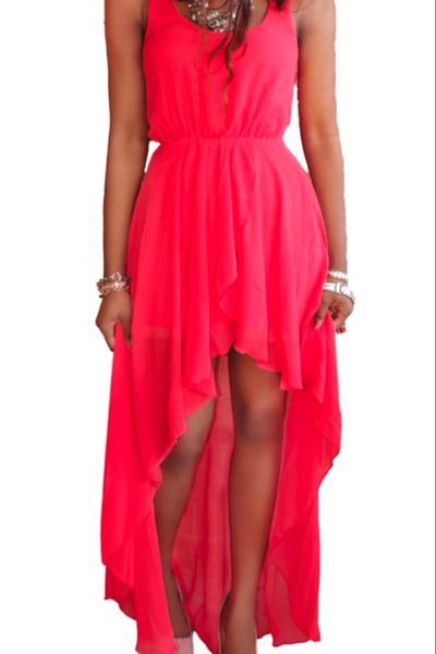 Chiffon Wrap Hi Lo Dress