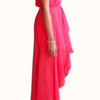 Chiffon Wrap Hi Lo Dress - Thumbnail 2