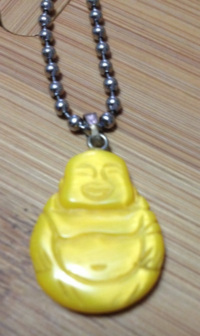Happy Buddha Pendant-Yellow-Necklace-Unisex
