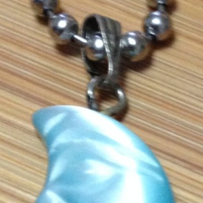 Half moon pendant-blue-necklace-unisex
