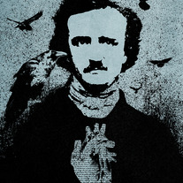 Poe with Ravens and Heart
