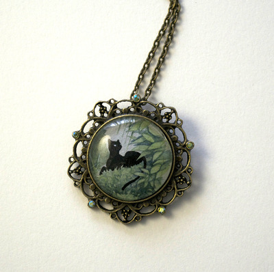 OOAK watercolor pendant "Nami, Queen of the Jungle"