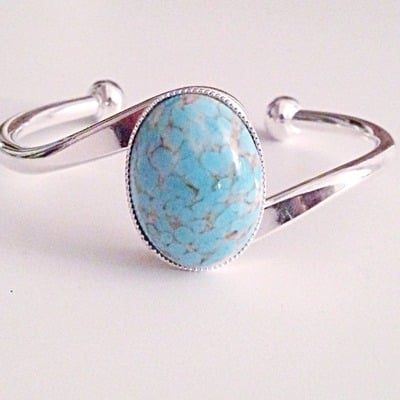 Turquoise matrix bangle