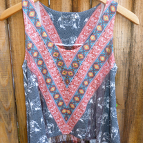 Elephants Love Karma Studded Tank Size S-M NWT