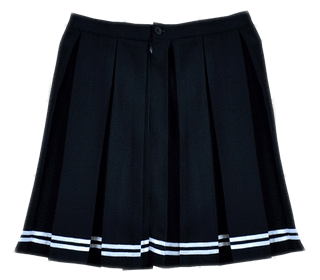 BLACK STRIPED TENNIS SKIRT