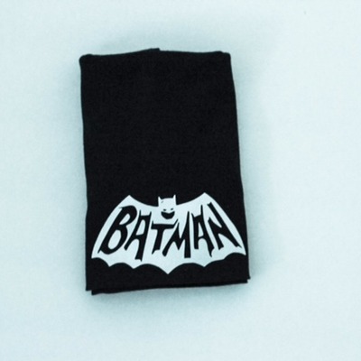 Organic batman beanie hat  monochrome
