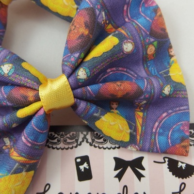 Beauty and the beast belle dark blue hair bow princess hair clip - Thumbnail 5