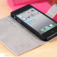 Girly Pink Leather Case Cover for iPhone 5 - Thumbnail 3