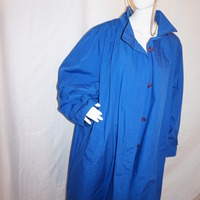 Vintage Blue Trench Coat Size 3x - Thumbnail 1