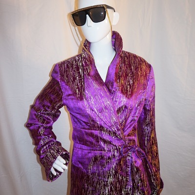 Vintage terra mina pink/gold tie blazer size l