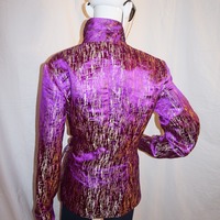 Vintage Terra Mina Pink/Gold Tie Blazer Size L - Thumbnail 3