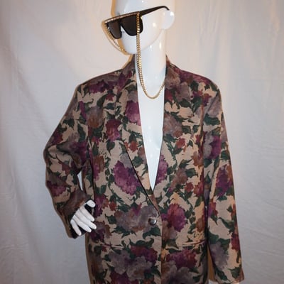 Vintage giraffe floral blazer size 1x