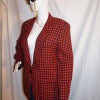 Vintage Cedars Red/Black Beaded Blazer Size M-L - Thumbnail 2