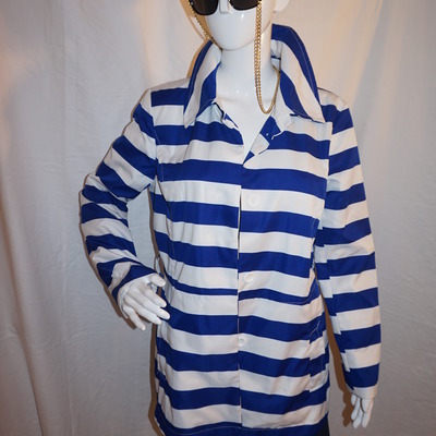 Vintage cynthina rowley blue/white stripe jacket size l