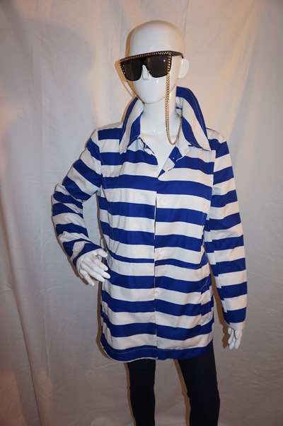 Vintage cynthina rowley blue/white stripe jacket size l