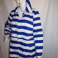 Vintage Cynthina Rowley Blue/White Stripe Jacket Size L - Thumbnail 3