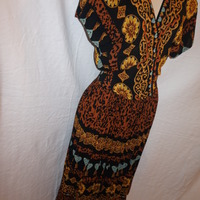 Vintage Black/Gold Phoboe Dress Size L  - Thumbnail 1