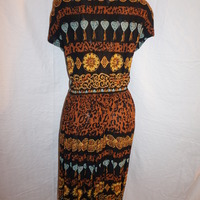 Vintage Black/Gold Phoboe Dress Size L  - Thumbnail 3