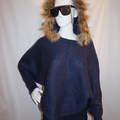 Vintage the pink tulip purple hooded fur sweater size s-m