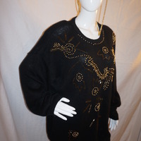 Vintage Western Collection Black/Gold Sequins Sweater Size 3x - Thumbnail 1