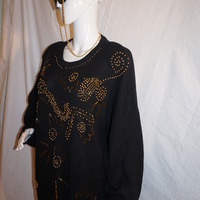Vintage Western Collection Black/Gold Sequins Sweater Size 3x - Thumbnail 3