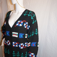 Vintage Bryan Connecly Black Button Up Sweater Size L - Thumbnail 2