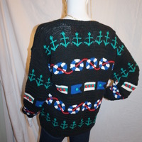 Vintage Bryan Connecly Black Button Up Sweater Size L - Thumbnail 3