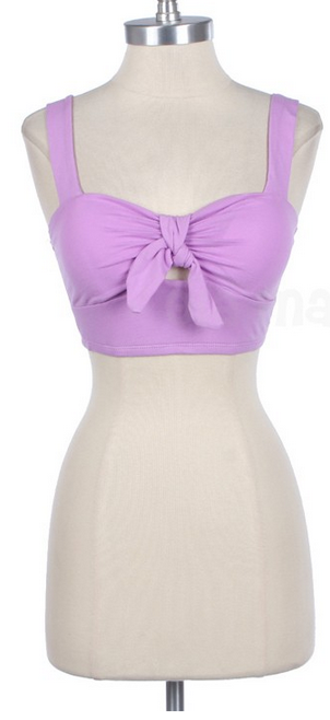 Front Ribbon Cropped Tank (More Colors)