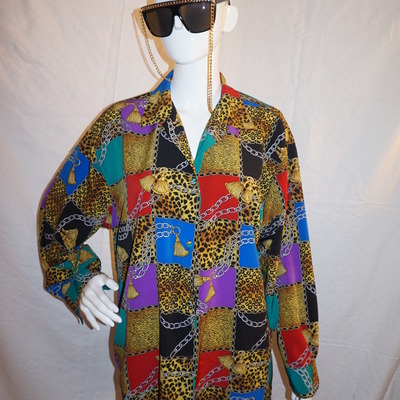 Vintage le vaviar versace style blouse size 1x