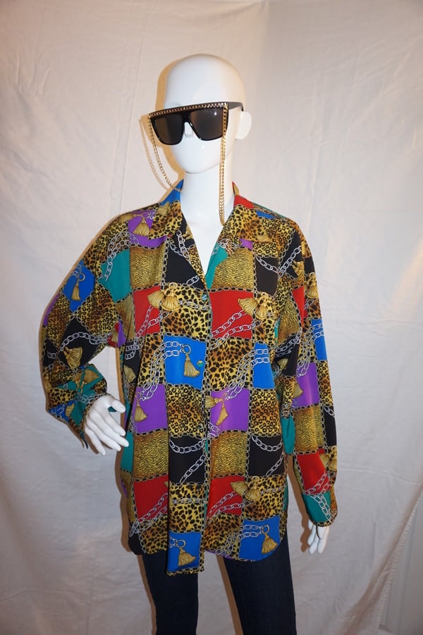 Vintage Le Vaviar Versace Style Blouse Size 1x