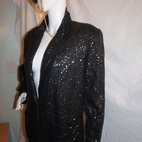 Vintage Sandy Starkman Black Sequins Blazer Size M-L - Thumbnail 3
