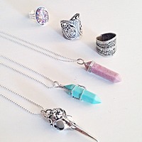 Wire Wrapped Pointed Pendants - Thumbnail 1
