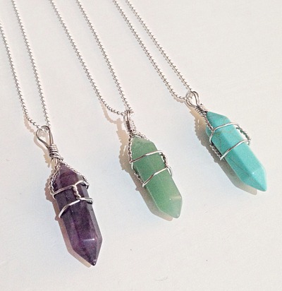 Wire Wrapped Pointed Pendants