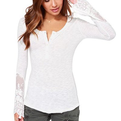 Lazy lacy long sleeve top