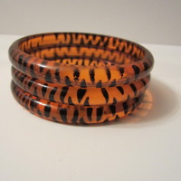 NEW Deep Amber Tigress Bangle Set - Thumbnail 1