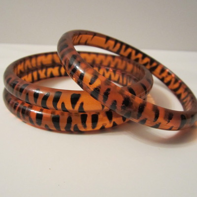 New deep amber tigress bangle set