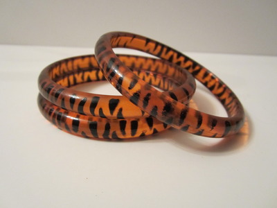 New deep amber tigress bangle set