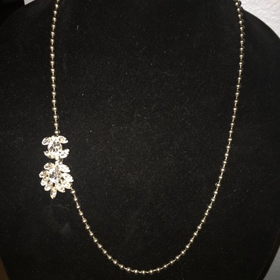 Ball Chain with Crystal Brooch